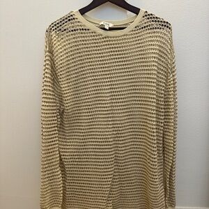 COS Cream Crewneck Sweater Lightweight Open-Knit